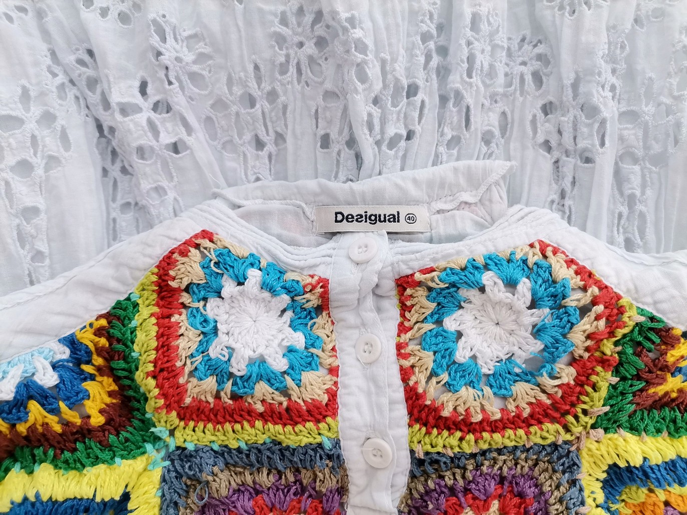 DESIGUAL Rozmiar 40 Kolor Niebieski Odkryte Ramiona Sukienka Letnia Bezrękawnik Do Kolan Materiał Bawełna 100%