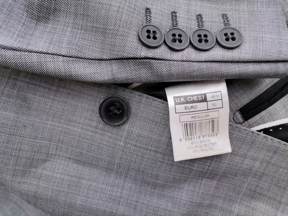IMG_20210726_110036.jpg BEN SHERMAN Rozmiar 40 (50) L Kolor Szary Męska Marynarka Długi rękaw Materiał Wełna