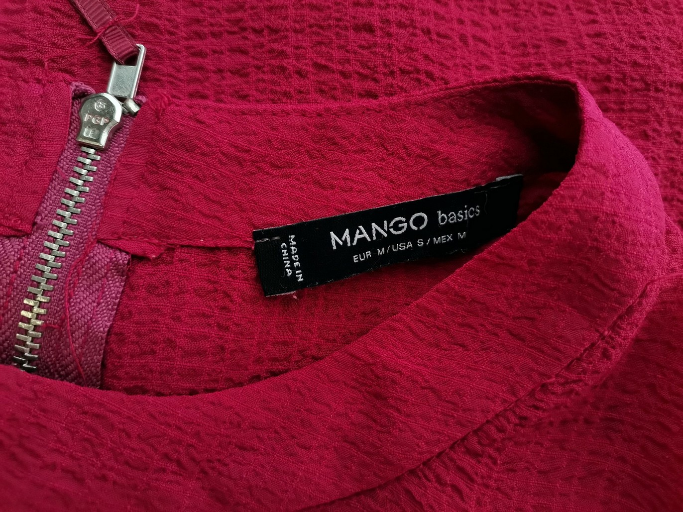 IMG_20210726_121412.jpg Mango Rozmiar M Kolor Fuksja Crew Neck Bluzka Krótki rękaw