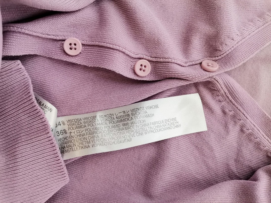 Zara Rozmiar L Kolor Lawendowy W serek Bluzka Zapinana Długi rękaw Materiał Wiskoza
