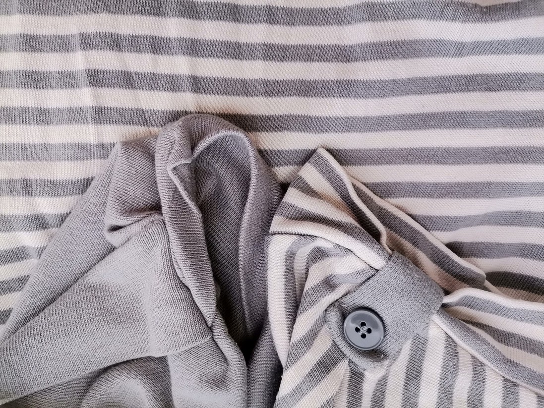 Zara Masque Basicos Rozmiar XL Kolor Szary Pasy Drapowany dekolt Sukienka Sweterkowa Krótki rękaw Do Kolan