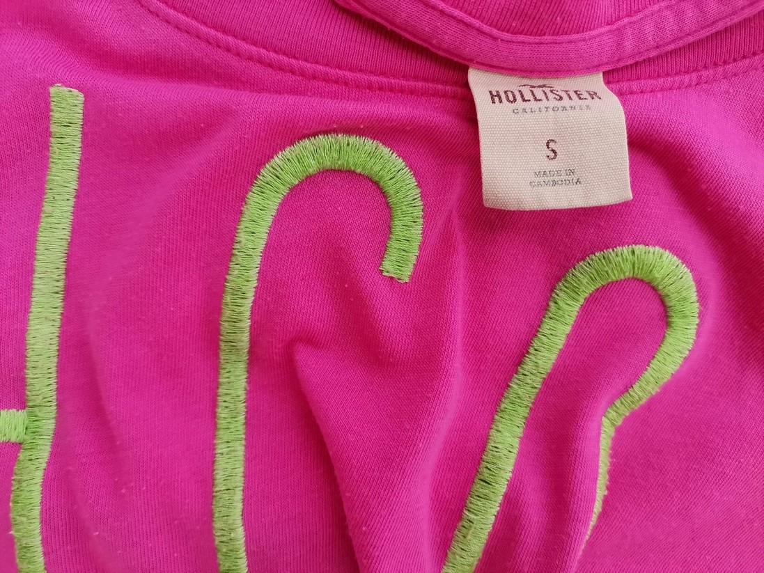 Hollister Rozmiar S Kolor Różowy Okrągły dekolt Bluzka Długi rękaw