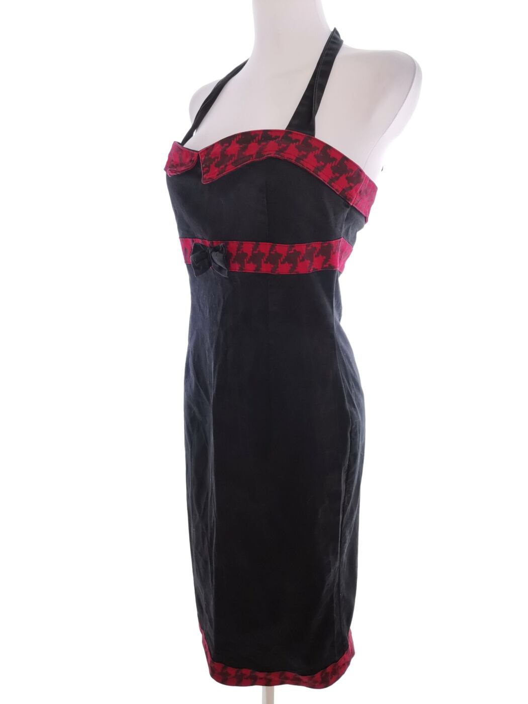 Collectif Rozmiar 12 (40) Kolor Czarny Halter Sukienka Ołówkowa Bezrękawnik Midi Materiał Bawełna Collectif Rozmiar 12 (40) Kolor Czarny Halter Sukienka Ołówkowa Bezrękawnik Midi Materiał Bawełna