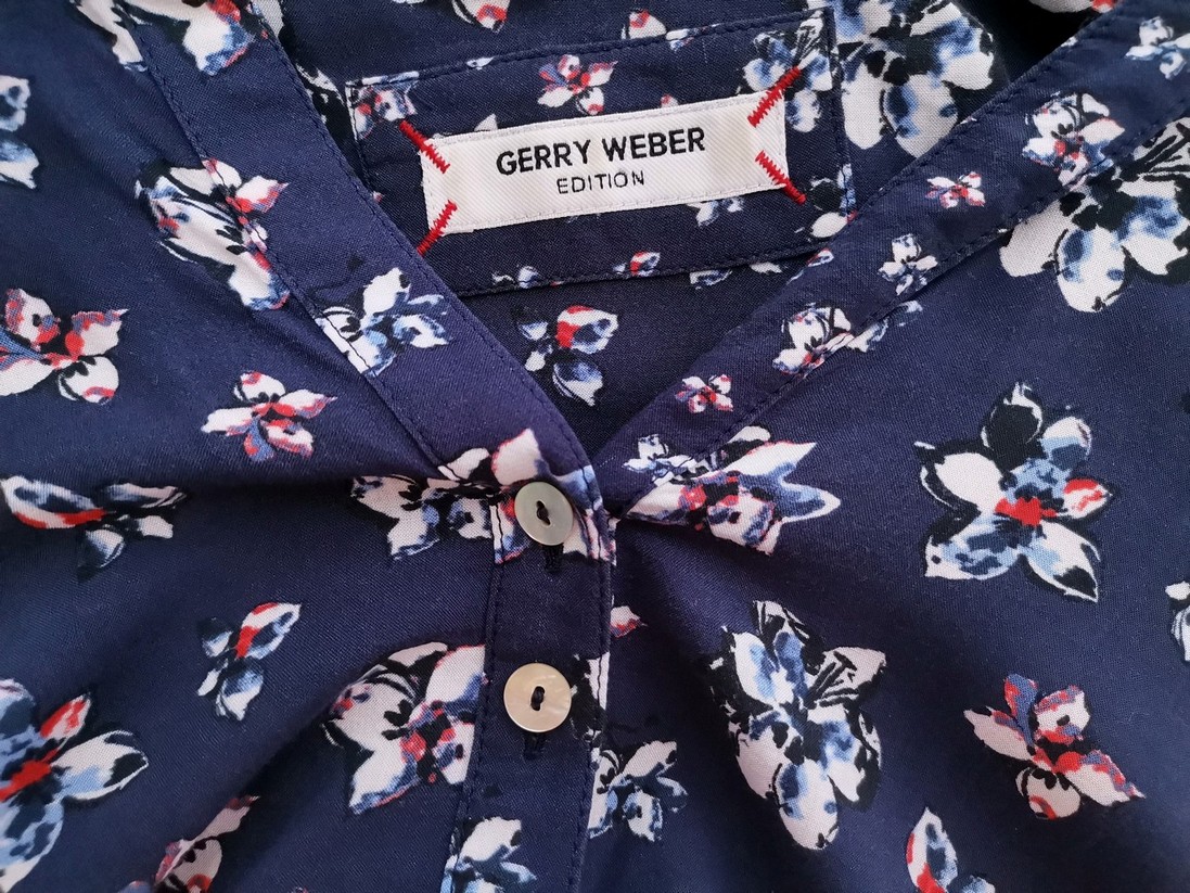 IMG_20210729_104430.jpg Gerry weber Rozmiar 38/40 Kolor Granatowy Kołnierz Koszula Zapinana Bluzka Długi rękaw