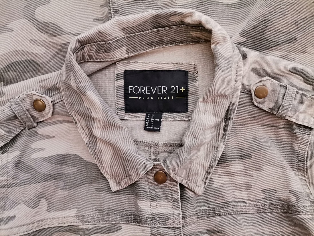 Forever 21 Rozmiar XL Kolor Khaki Kamuflaż Kołnierz Tunika Zapinana Bluzka Długi rękaw Materiał Bawełna 100% Forever 21 Rozmiar XL Kolor Khaki Kamuflaż Kołnierz Tunika Zapinana Bluzka Długi rękaw Materiał Bawełna 100%