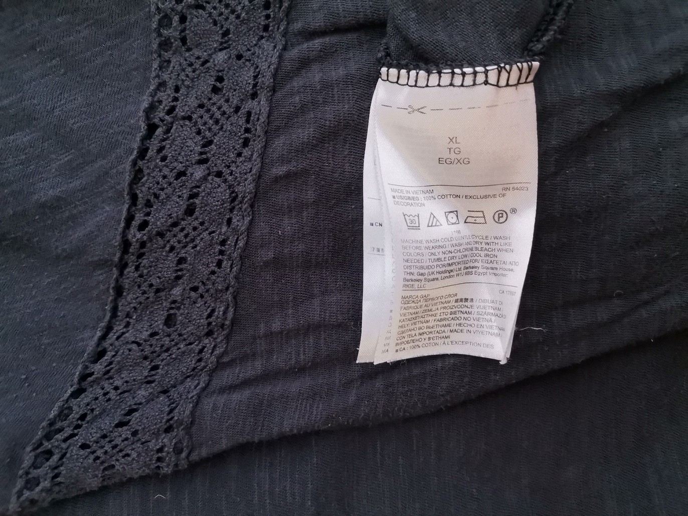 Gap Rozmiar XL Kolor Granatowy W serek Tunika Bluzka Długi rękaw Materiał Bawełna 100% Gap Rozmiar XL Kolor Granatowy W serek Tunika Bluzka Długi rękaw Materiał Bawełna 100%