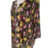 Risoe Rozmiar XL Kolor Zielony Pasy Split Crew Neck Bluzka Popover Guziki Rękaw 3/4
