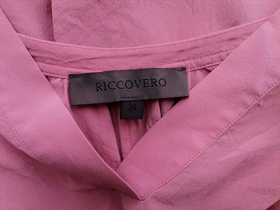 IMG_20210802_112903.jpg Ricco Vero Rozmiar 34 Kolor Różowy Split Crew Neck Bluzka Krótki rękaw Materiał Jedwab 100%