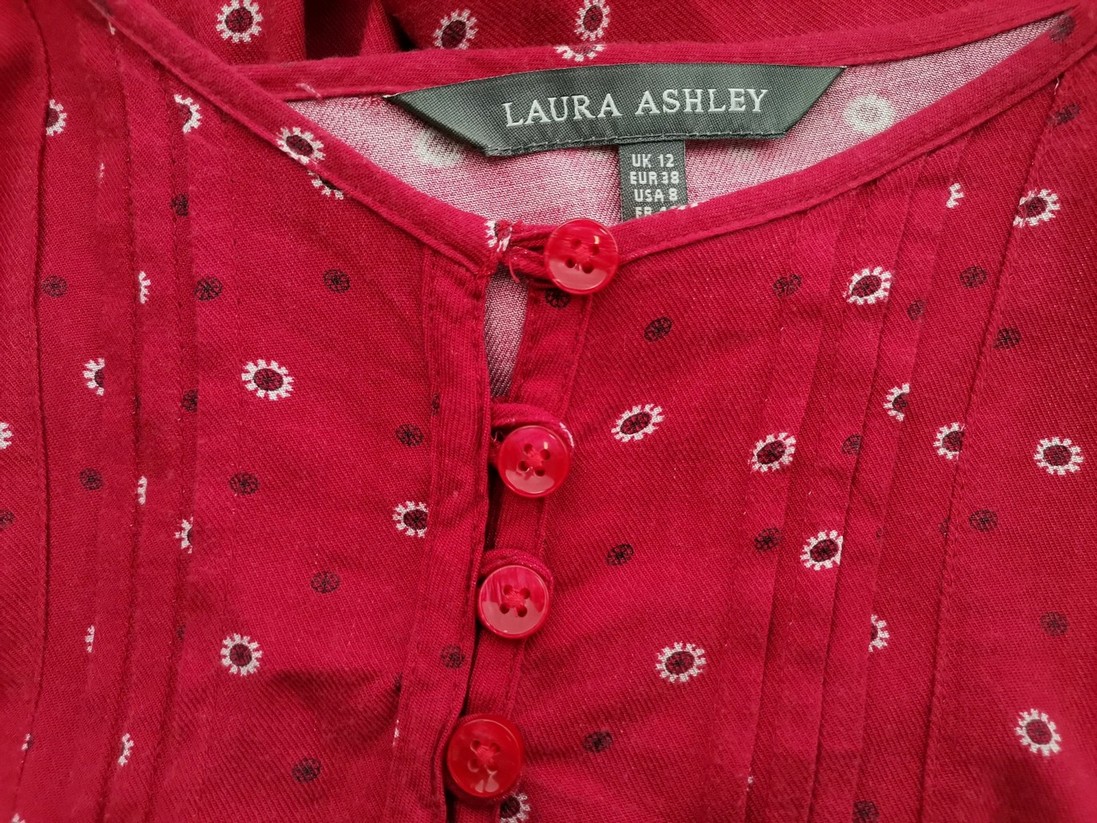 Laura ashley Rozmiar 12 (38) Kolor Czerwony Okrągły dekolt Tunika Popover Bluzka Długi rękaw Materiał Wiskoza 100% Laura ashley Rozmiar 12 (38) Kolor Czerwony Okrągły dekolt Tunika Popover Bluzka Długi rękaw Materiał Wiskoza 100%