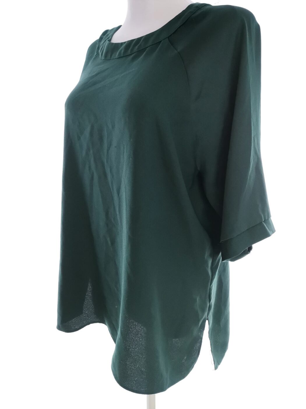 River island Rozmiar 14 (40) Kolor Szmaragdowy Okrągły dekolt Bluzka Rękaw 3/4