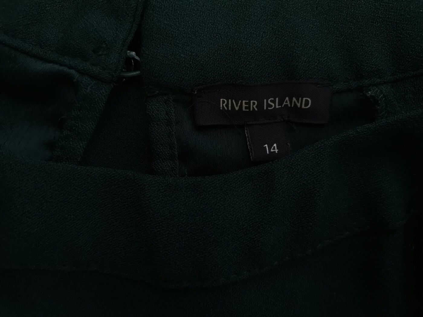 River island Rozmiar 14 (40) Kolor Szmaragdowy Okrągły dekolt Bluzka Rękaw 3/4