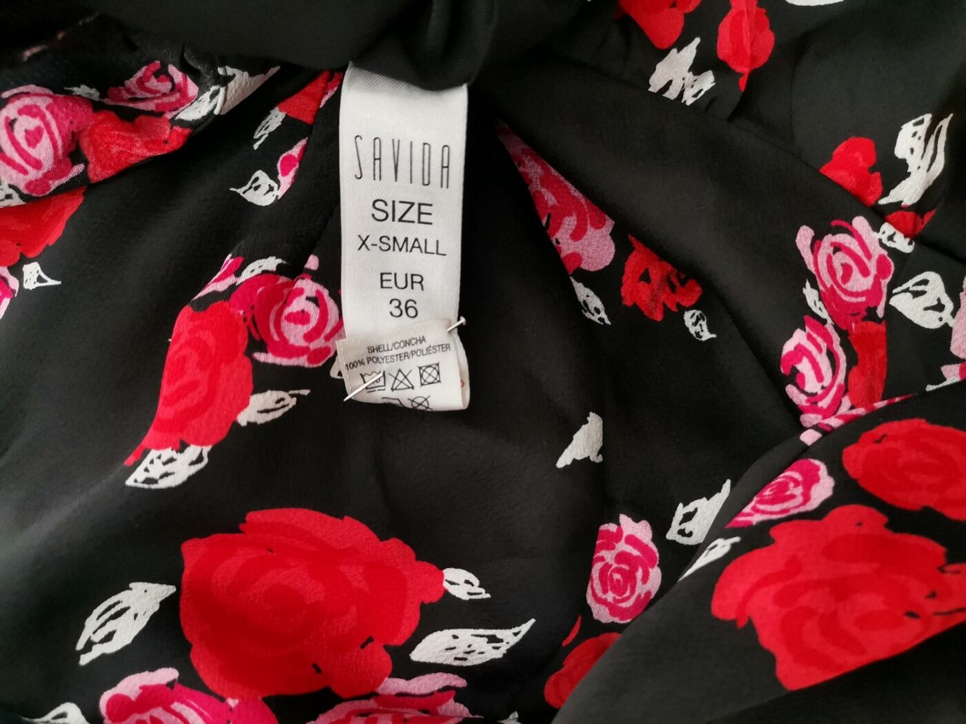 Savida Rozmiar XS (36) Kolor Czarny Kwadratowy dekolt Bluzka Peplum Krótki rękaw