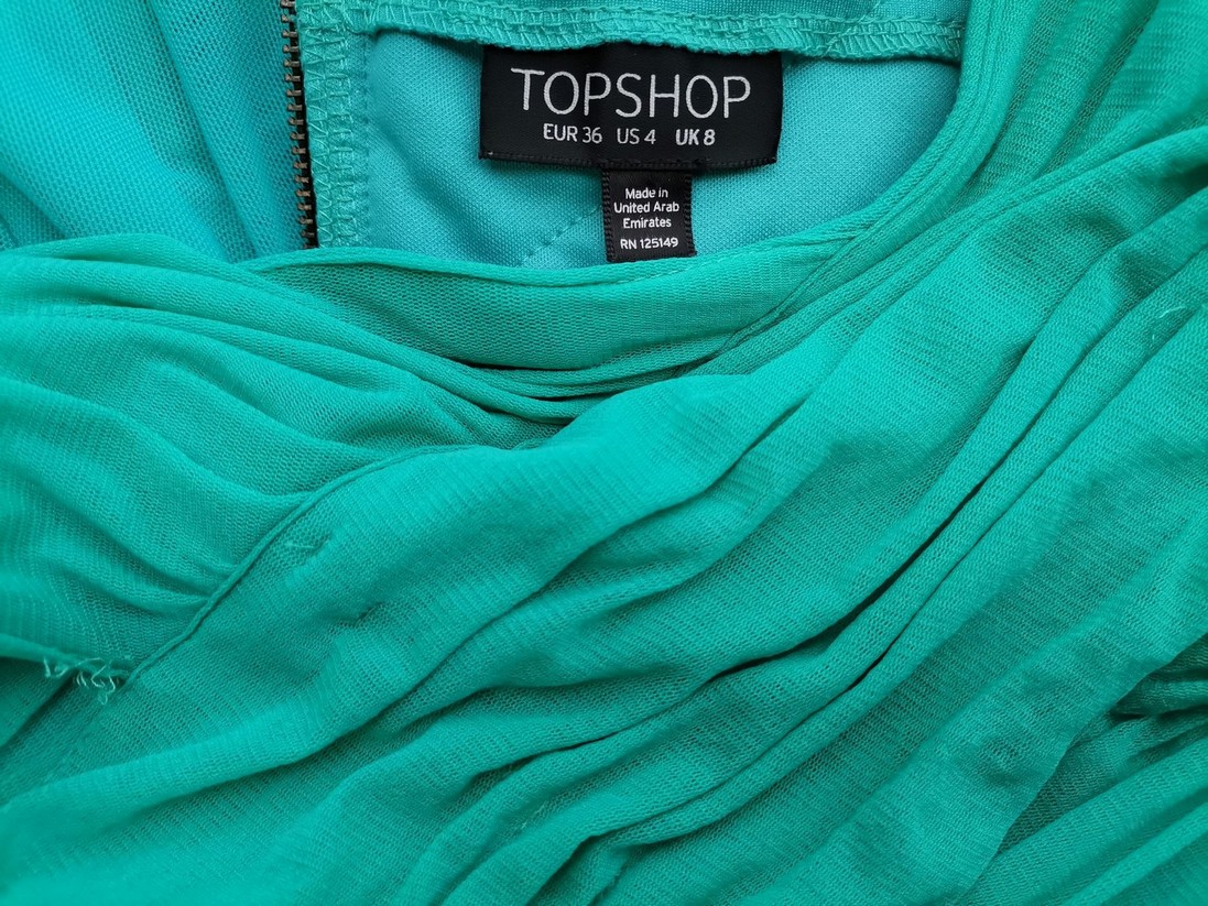 Topshop Rozmiar 8 (36) Kolor Niebieski Dekolt Serce Sukienka Bodycon Bezrękawnik Krótka Topshop Rozmiar 8 (36) Kolor Niebieski Dekolt Serce Sukienka Bodycon Bezrękawnik Krótka
