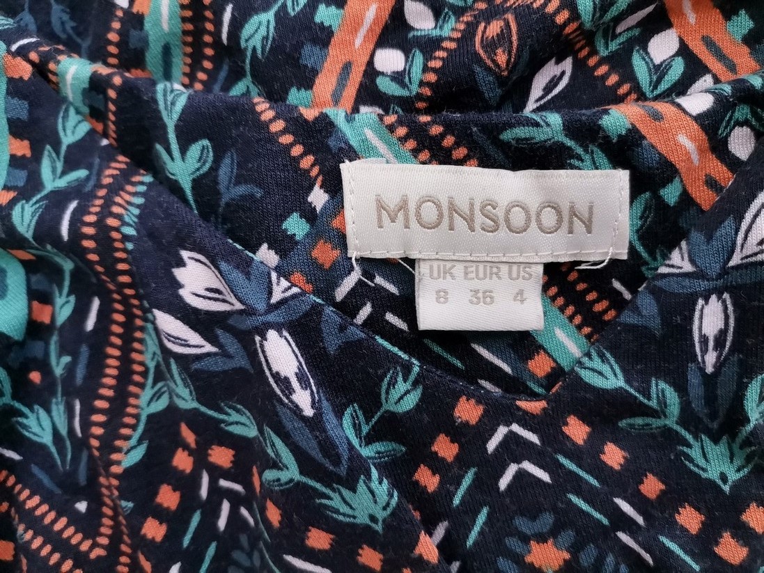 Monsoon Rozmiar 8 (36) Kolor Granatowy W serek Sukienka Sheath Długi rękaw Midi Materiał Wiskoza Monsoon Rozmiar 8 (36) Kolor Granatowy W serek Sukienka Sheath Długi rękaw Midi Materiał Wiskoza