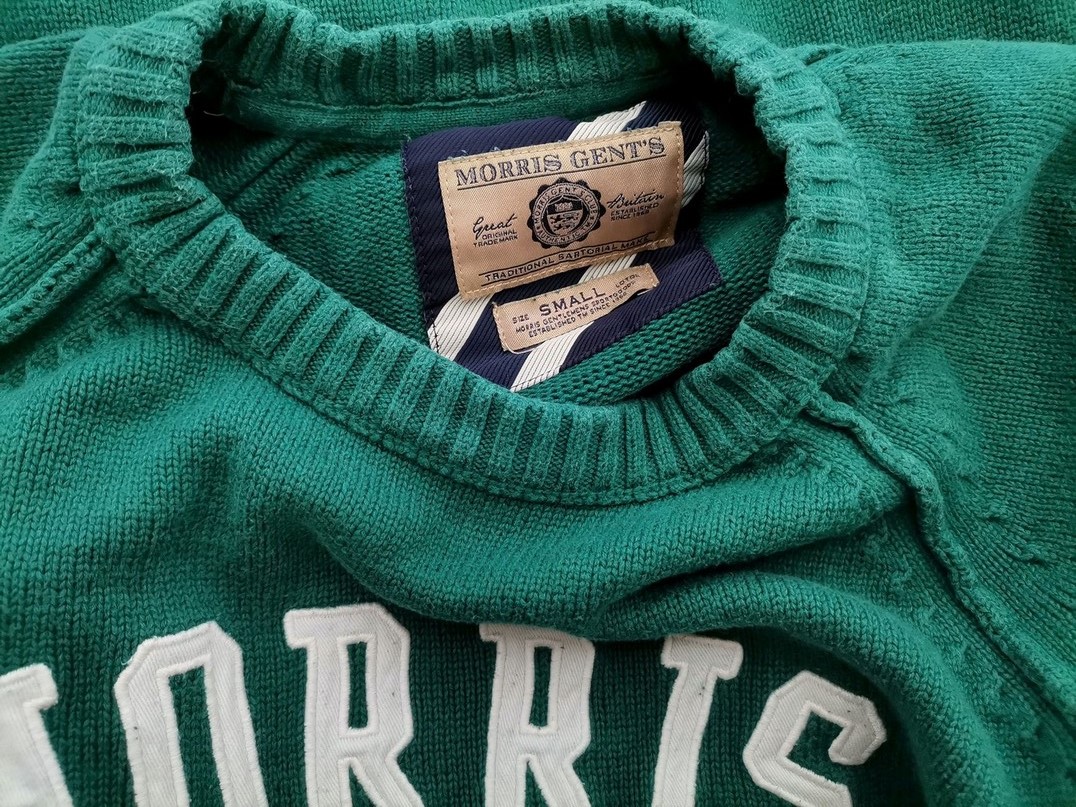 IMG_20210806_111122.jpg Morris Rozmiar S Kolor Zielony Crew Neck Sweter Długi rękaw Materiał Bawełna 100% Cienka dzianina