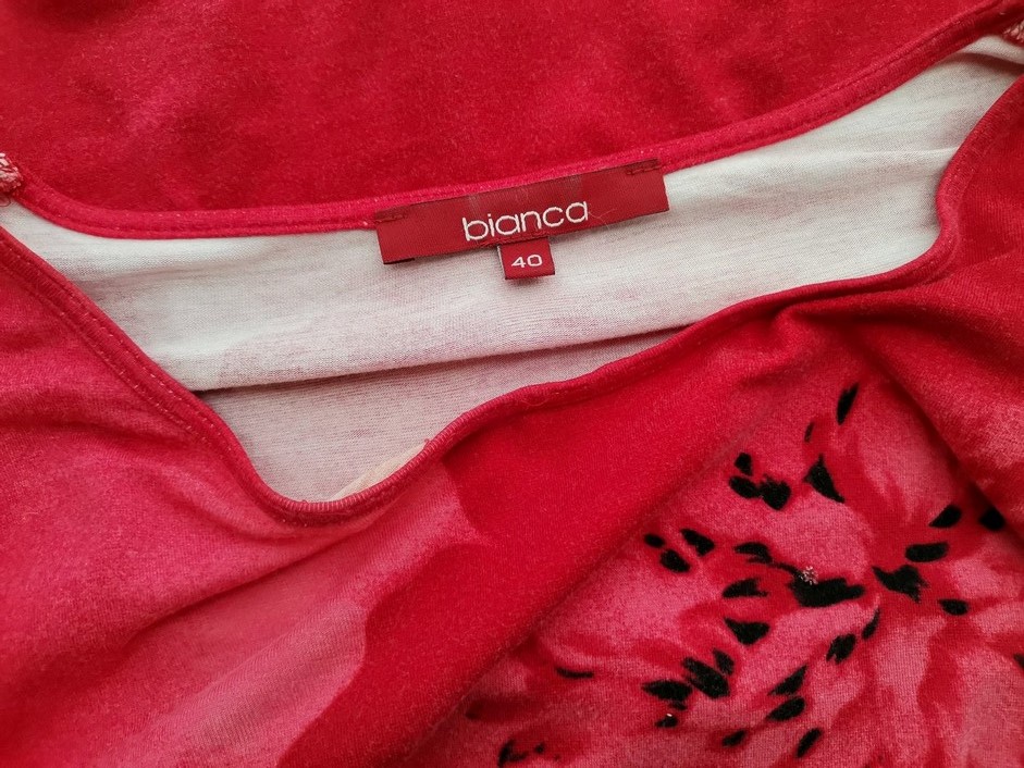 IMG_20210806_123553.jpg Bianca Rozmiar 40 Kolor Bordowy Okrągły dekolt Bluzka Krótki rękaw Materiał Rayon