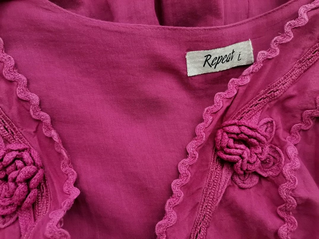 Repeat Rozmiar L Kolor Różowy W serek Tunika Bluzka Rękaw 3/4 Materiał Bawełna 100% Repeat Rozmiar L Kolor Różowy W serek Tunika Bluzka Rękaw 3/4 Materiał Bawełna 100%