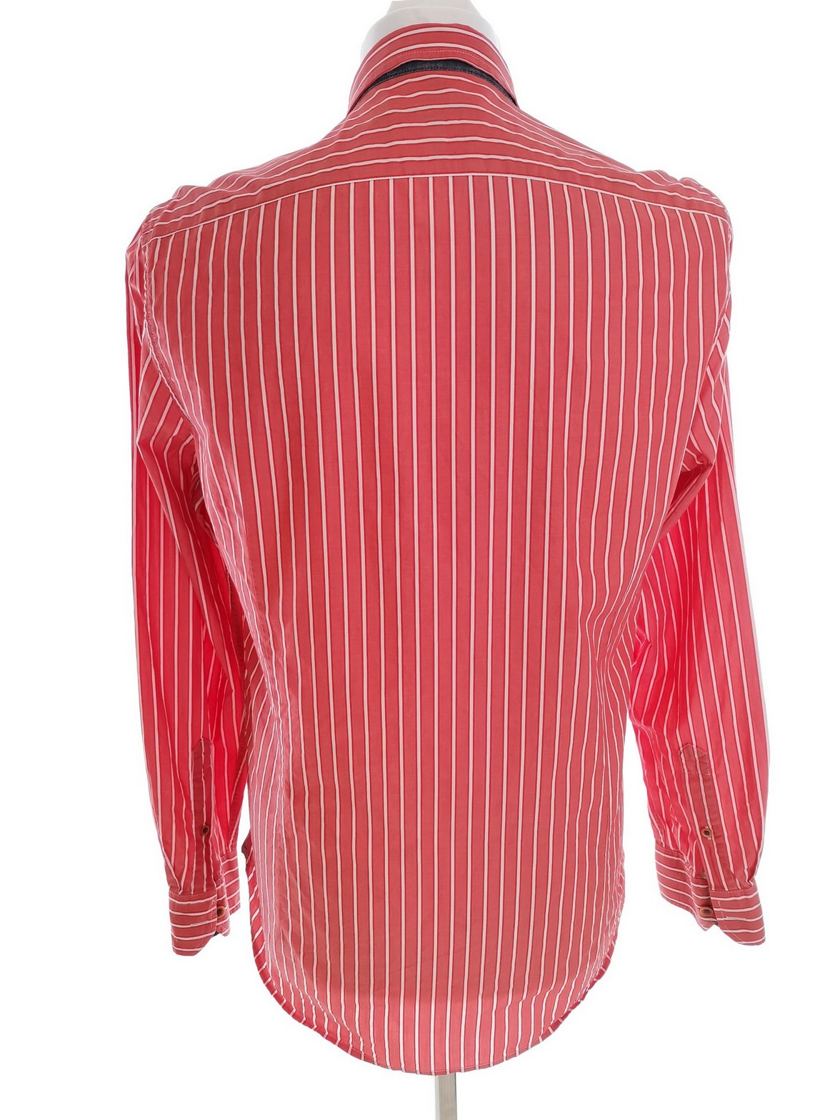 IMG_20210809_110717.jpg Ted Baker Rozmiar 4 (XL) Kolor Pomarańczowy Pasy Kołnierz Męska Koszula Casual Długi rękaw Materiał Bawełna 100%