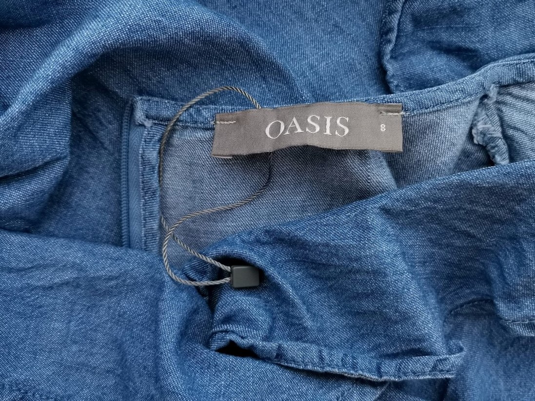 Oasis Rozmiar 8 (36) Kolor Niebieski W serek Sukienka Maxi Bezrękawnik Długa Materiał Bawełna 100% Oasis Rozmiar 8 (36) Kolor Niebieski W serek Sukienka Maxi Bezrękawnik Długa Materiał Bawełna 100%