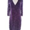 Exclusive by Tara Rozmiar L Kolor Fioletowy W serek Sukienka Bodycon Rękaw 3/4 Midi