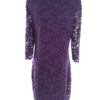 Exclusive by Tara Rozmiar L Kolor Fioletowy W serek Sukienka Bodycon Rękaw 3/4 Midi