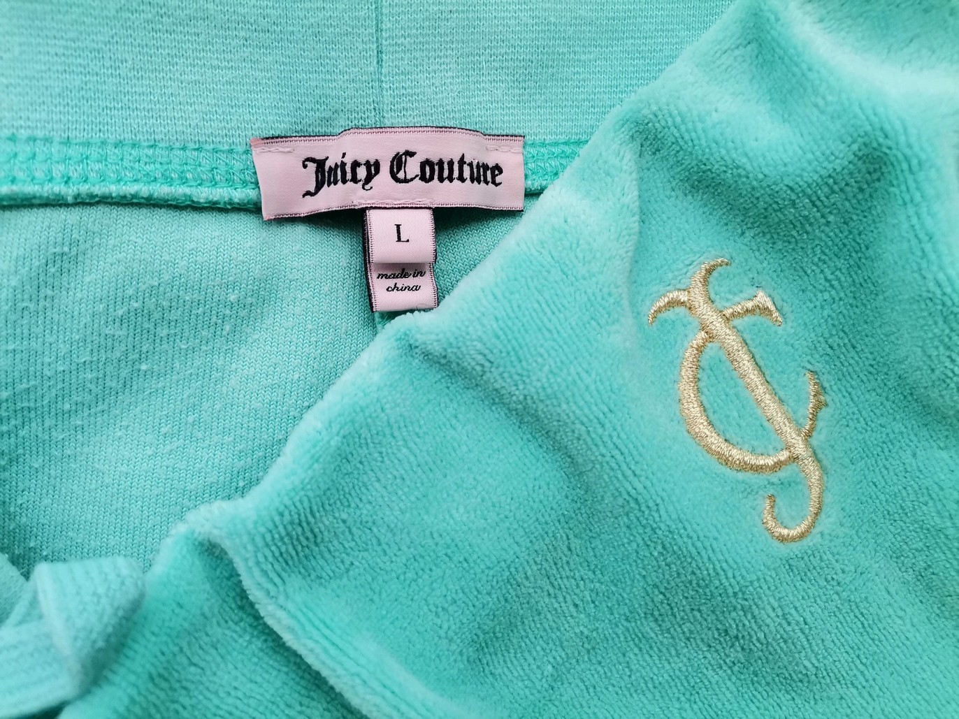 IMG_20210809_131951.jpg Juicy couture Rozmiar L Kolor Miętowy Spodnie Casual Materiał Bawełna