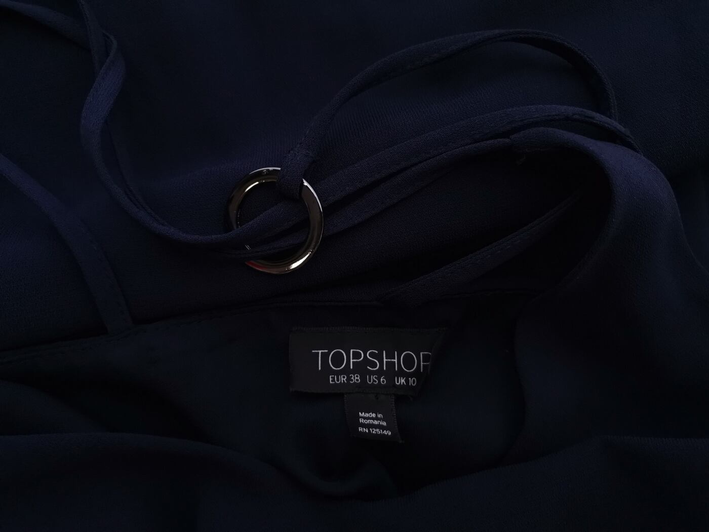 Topshop Rozmiar 10 (38) Kolor Granatowy Halter Sukienka Maxi Bezrękawnik Długa Topshop Rozmiar 10 (38) Kolor Granatowy Halter Sukienka Maxi Bezrękawnik Długa