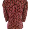 Savida Rozmiar 40 Kolor Czerwony Romby Crew Neck Bluzka Rękaw 3/4