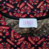 Savida Rozmiar 40 Kolor Czerwony Romby Crew Neck Bluzka Rękaw 3/4