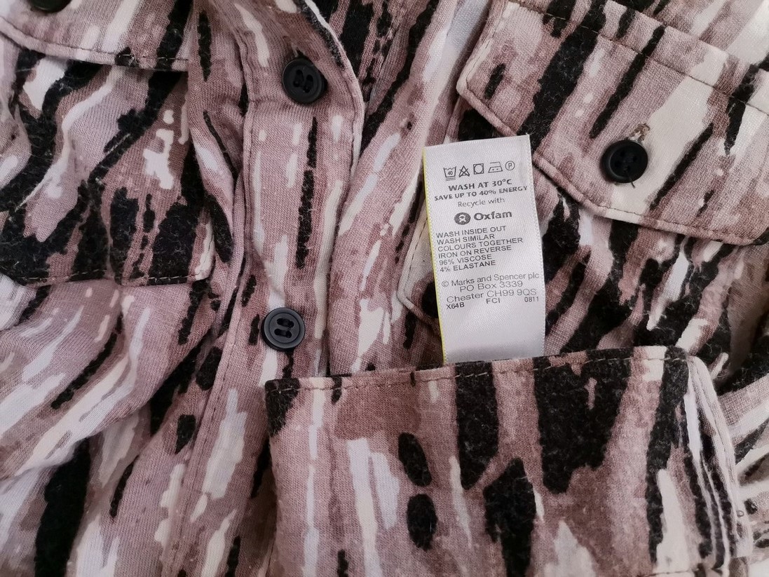 IMG_20210810_143156.jpg Rozmiar 10 (38) Kolor Beżowy Panterka Split Crew Neck Bluzka Zapinana Długi rękaw Materiał Wiskoza