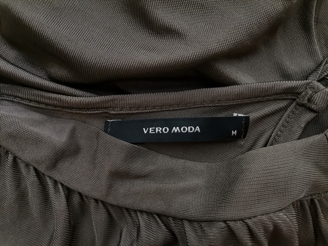Vero moda Rozmiar M Kolor Szary W serek Sukienka A-Line Krótki rękaw Do Kolan Vero moda Rozmiar M Kolor Szary W serek Sukienka A-Line Krótki rękaw Do Kolan