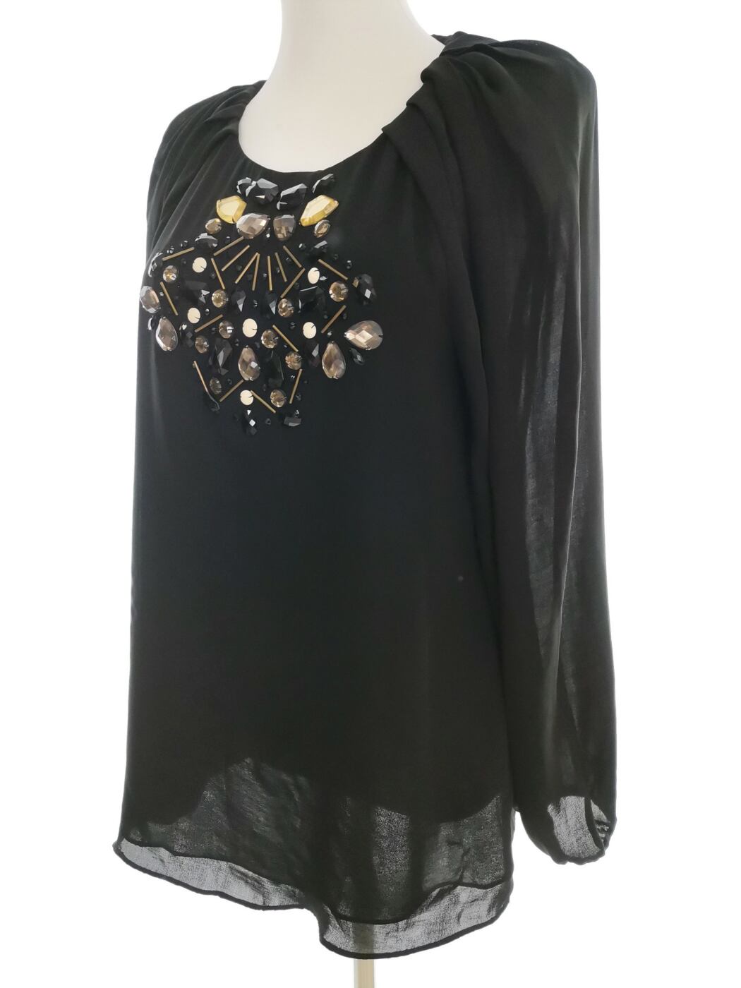 IMG_20210812_124526.jpg ZARA BASIC Rozmiar M Kolor Czarny Okrągły dekolt Bluzka Długi rękaw