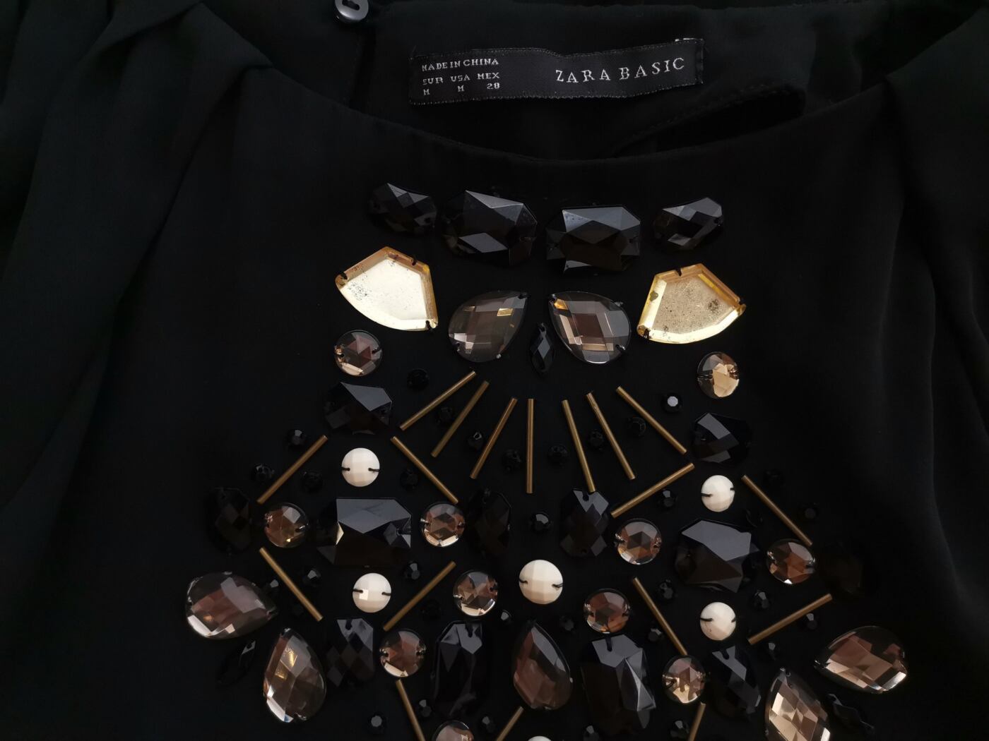 IMG_20210812_124554.jpg ZARA BASIC Rozmiar M Kolor Czarny Okrągły dekolt Bluzka Długi rękaw
