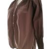 Pomp de lux Rozmiar 38/40 Kolor Brązowy Split Crew Neck Bluzka Popover Guziki Długi rękaw Materiał Bawełna 100%