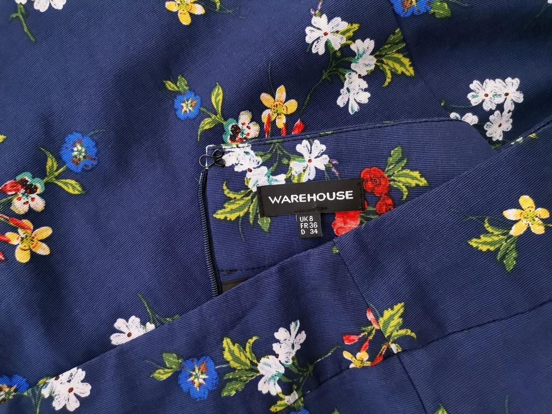 Warehouse Rozmiar 8 (36) Kolor Granatowy Spódnica Maxi Długa Materiał Bawełna