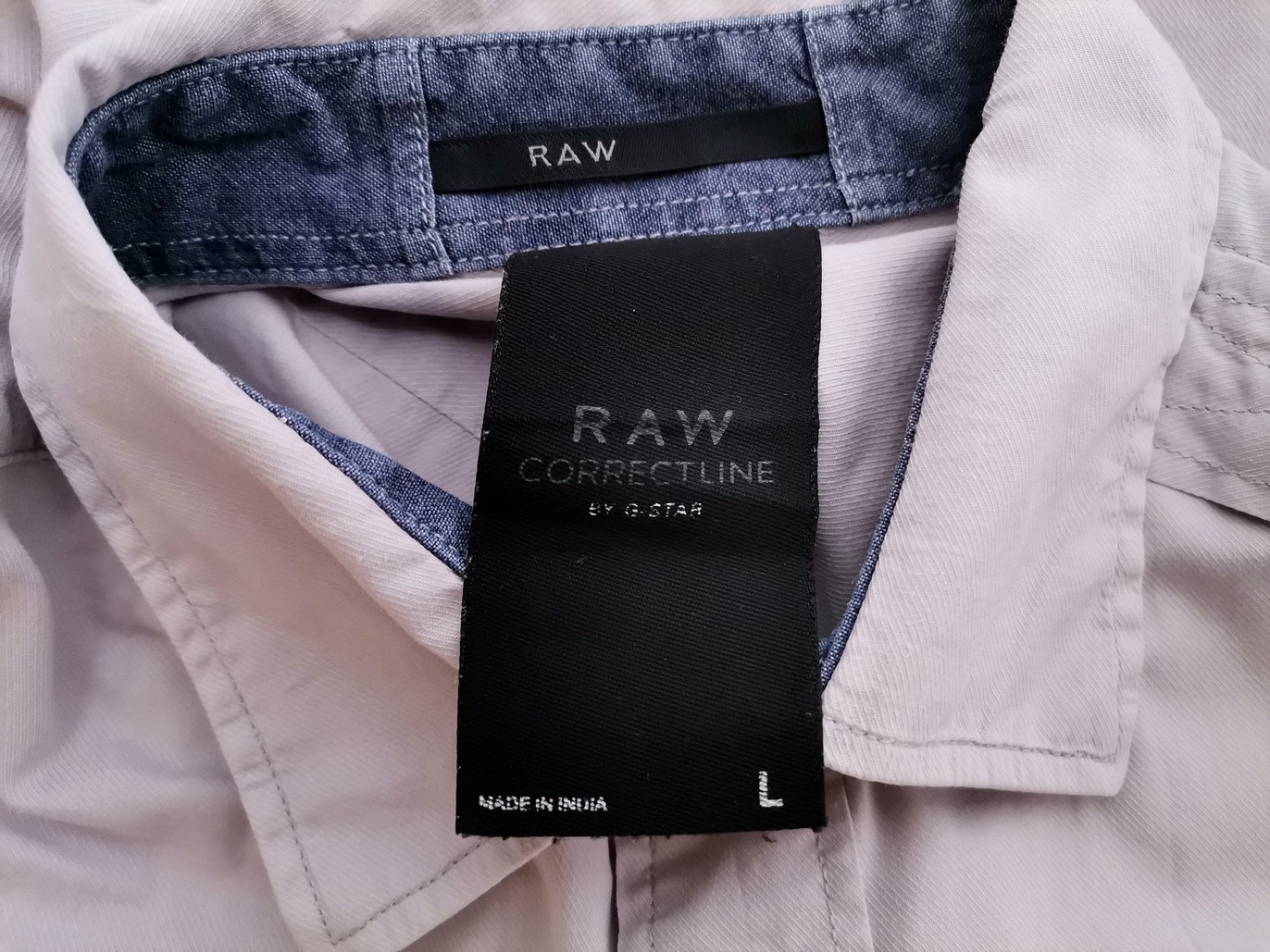 IMG_20210813_111450.jpg G-Star Raw Rozmiar L Kolor Szary Kołnierz Męska Koszula Casual Długi rękaw Materiał Bawełna 100%