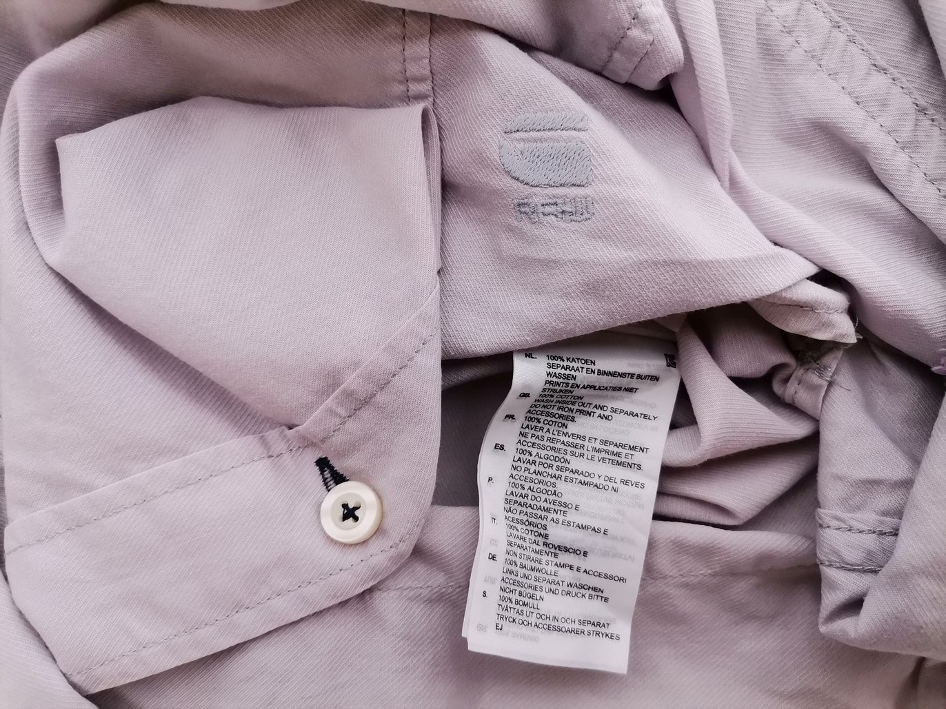 IMG_20210813_111517.jpg G-Star Raw Rozmiar L Kolor Szary Kołnierz Męska Koszula Casual Długi rękaw Materiał Bawełna 100%