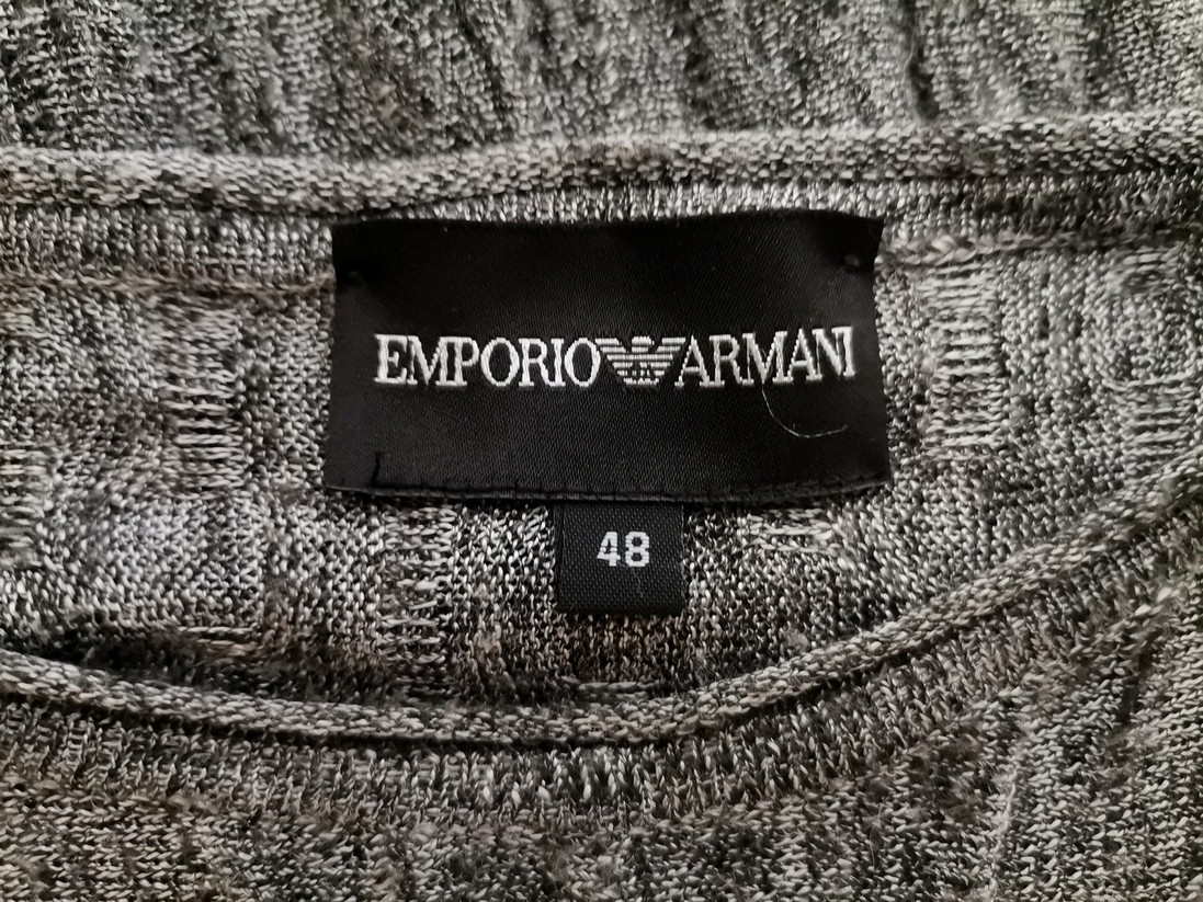 Emporio Armani Rozmiar 48 Kolor Szary Okrągły dekolt Tunika Bluzka Długi rękaw Materiał Wiskoza