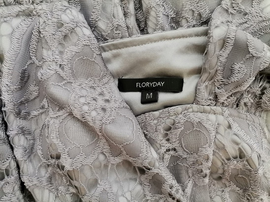 Floryday Rozmiar M Kolor Szary Dekolt Serce Sukienka A-Line Krótki rękaw Midi Floryday Rozmiar M Kolor Szary Dekolt Serce Sukienka A-Line Krótki rękaw Midi