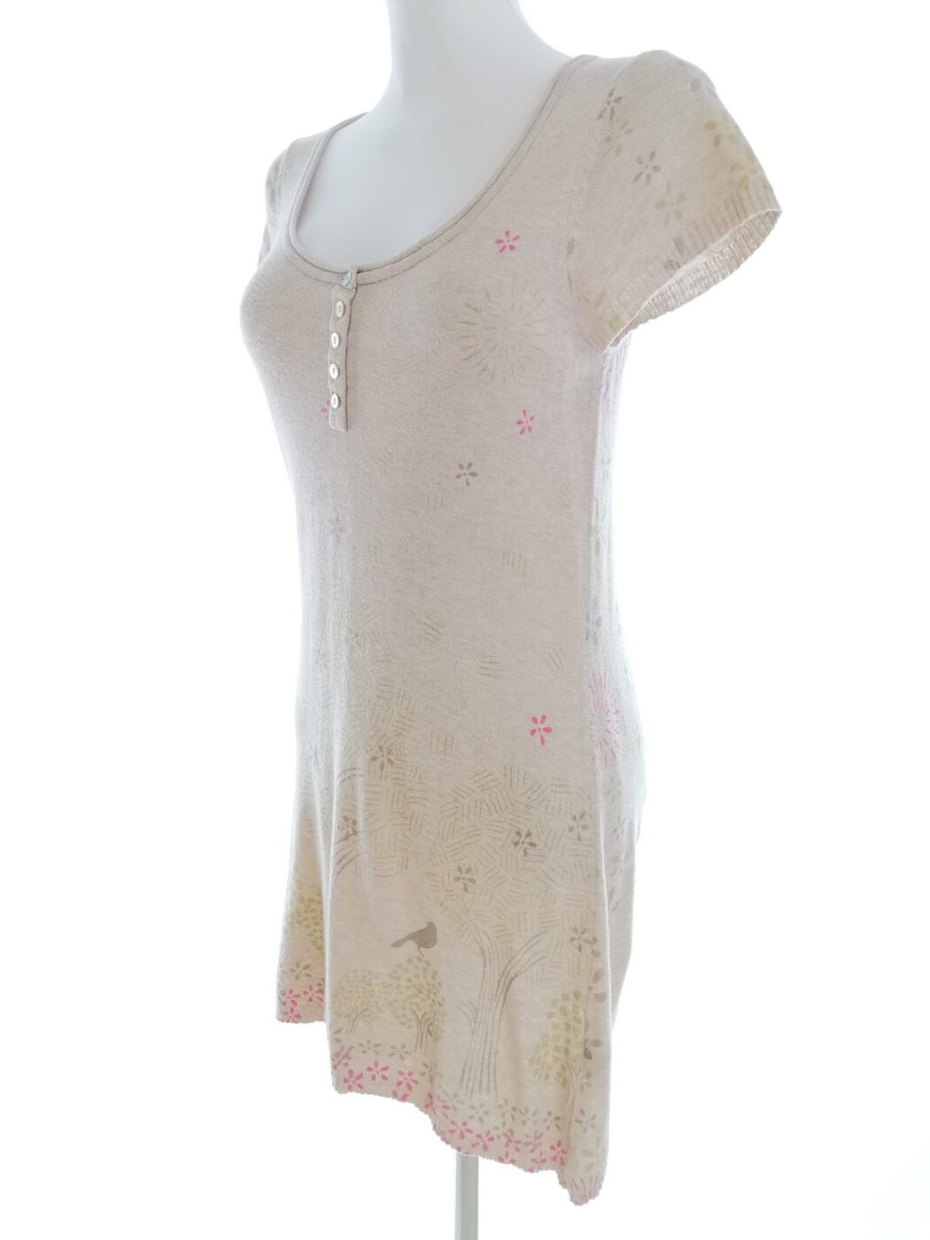 White stuff Rozmiar 10 (38) Kolor Beżowy Okrągły dekolt Sukienka Mini Krótki rękaw Krótka Materiał Bawełna 100% White stuff Rozmiar 10 (38) Kolor Beżowy Okrągły dekolt Sukienka Mini Krótki rękaw Krótka Materiał Bawełna 100%