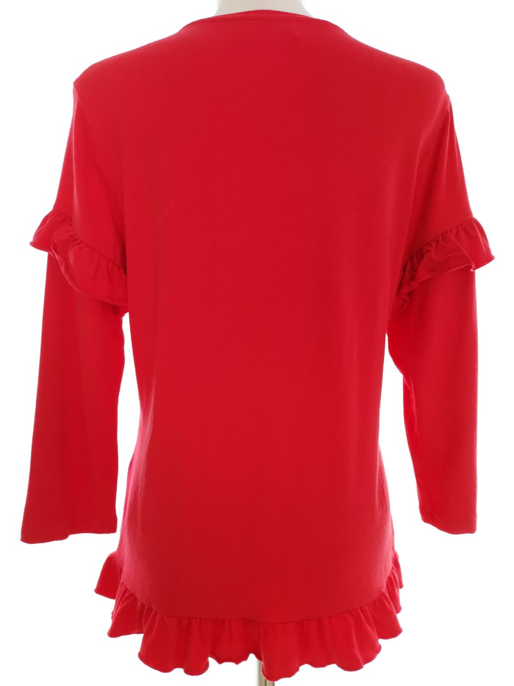 Savida Rozmiar M Kolor Czerwony Crew Neck Bluzka Rękaw 3/4 Materiał Wiskoza