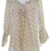 Hunkydory Rozmiar L Kolor Zielony Keyhole Crew Neck Bluzka Zapinana Rękaw 3/4 Materiał Bawełna 100%