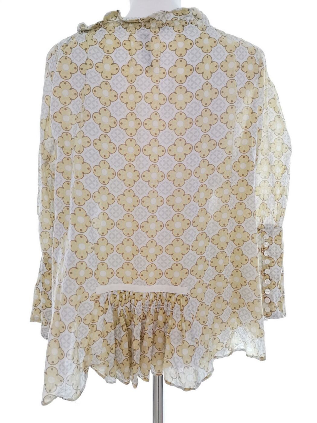 IMG_20210820_125258.jpg Hunkydory Rozmiar L Kolor Zielony Keyhole Crew Neck Bluzka Zapinana Rękaw 3/4 Materiał Bawełna 100%