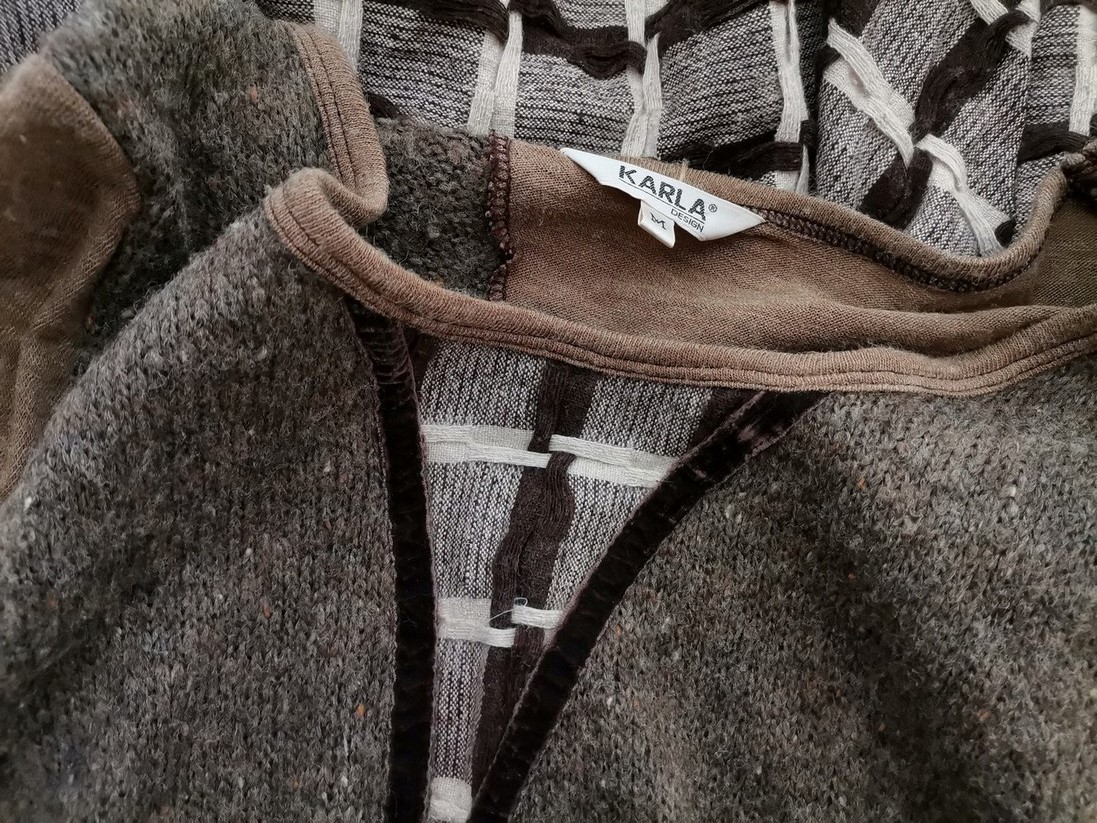 Vintage Rozmiar M Kolor Brązowy Okrągły dekolt Sukienka Sweterkowa Długi rękaw Krótka Materiał Akryl Vintage Rozmiar M Kolor Brązowy Okrągły dekolt Sukienka Sweterkowa Długi rękaw Krótka Materiał Akryl