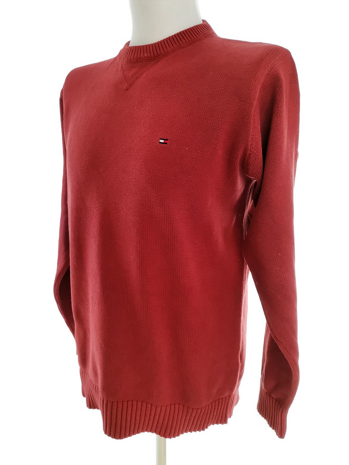 IMG_20210824_142331.jpg Tommy hilfiger Rozmiar M Kolor Bordowy Męski Sweter Długi rękaw Materiał Bawełna 100%
