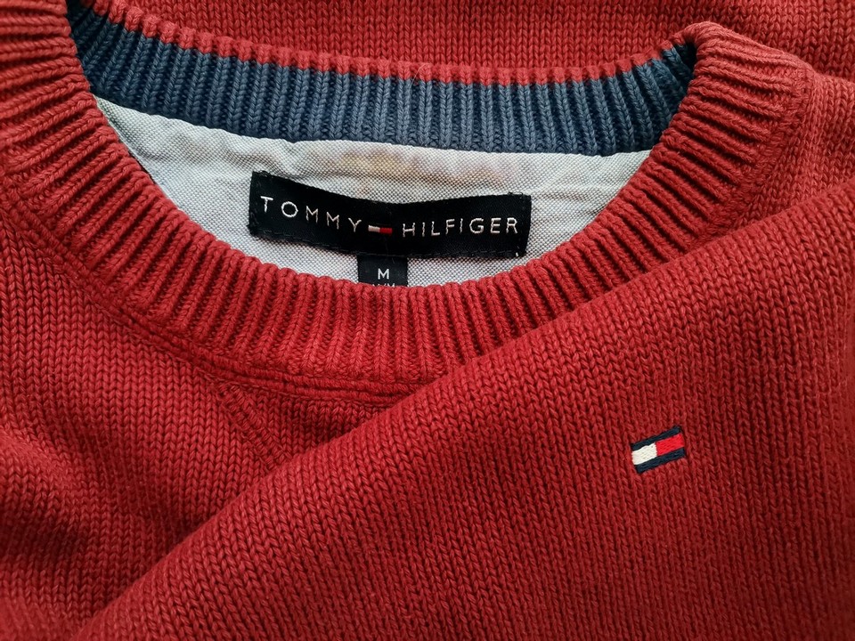 IMG_20210824_142403.jpg Tommy hilfiger Rozmiar M Kolor Bordowy Męski Sweter Długi rękaw Materiał Bawełna 100%