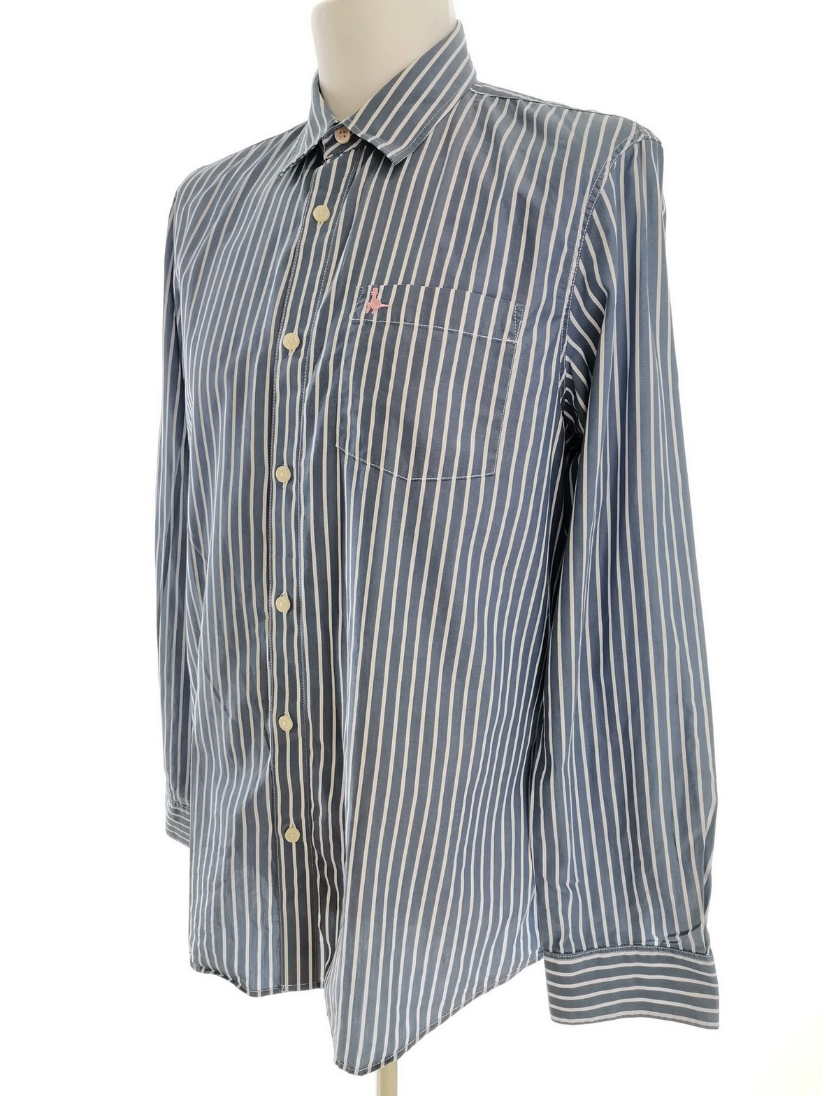IMG_20210824_143644.jpg Jack Wills Rozmiar L Kolor Niebieski Pasy Kołnierz Męska Koszula Casual Długi rękaw Materiał Bawełna 100%