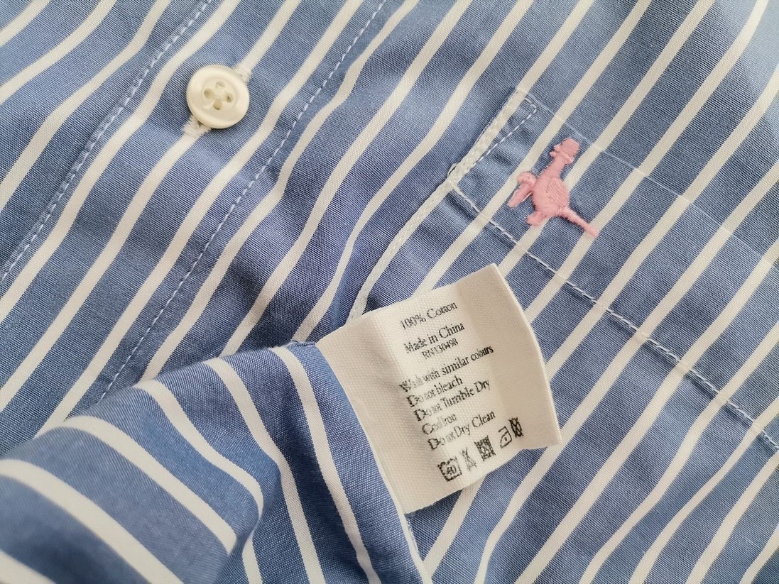 IMG_20210824_143723.jpg Jack Wills Rozmiar L Kolor Niebieski Pasy Kołnierz Męska Koszula Casual Długi rękaw Materiał Bawełna 100%