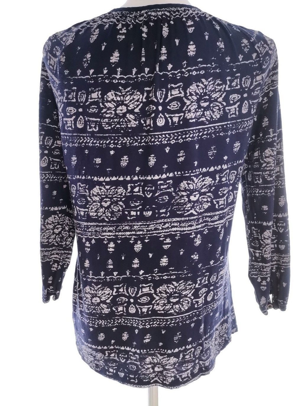 IMG_20210825_113732.jpg Falmer Heritage Rozmiar 8 (36) Kolor Granatowy Keyhole Crew Neck Bluzka Rękaw 3/4 Materiał Bawełna 100%
