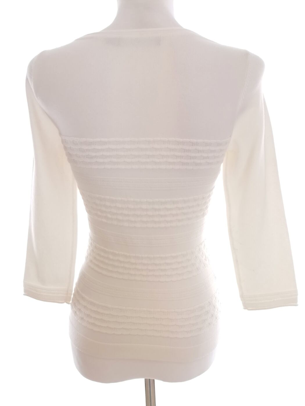 IMG_20210825_135237.jpg Karen MILLEN Rozmiar XS Kolor Kremowy Okrągły dekolt Bluzka Rękaw 3/4 Materiał Wiskoza